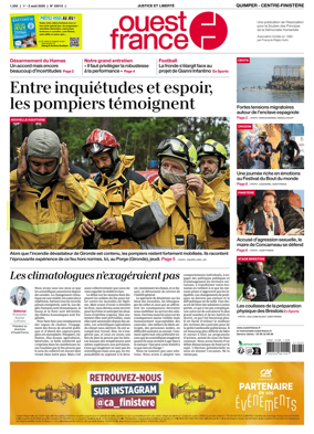 Cover of Ouest-France (Quimper Centre-Finistere)