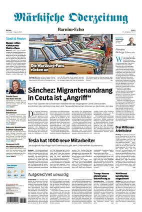 Cover of Markische Oderzeitung Bernau