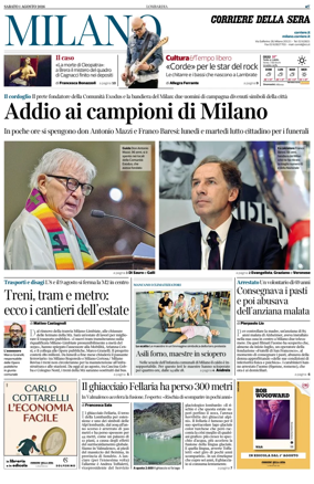 Cover of Corriere della Sera (Milano)