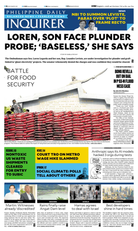 Cover of Philippine Daily Inquirer
