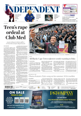 Cover of The Independent on Saturday