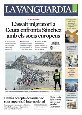 Cover of La Vanguardia (Catala)