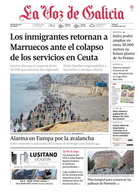 Cover of La Voz de Galicia (Lugo)