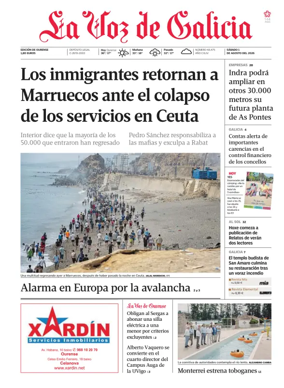Cover of La Voz de Galicia (Ourense)