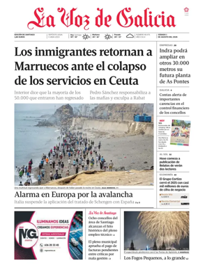 Cover of La Voz de Galicia (Santiago)