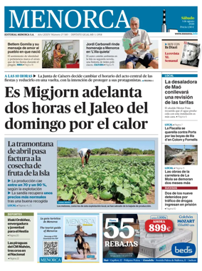 Cover of Menorca Diario Insular