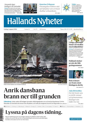Cover of Hallands Nyheter