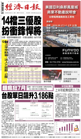 Cover of Economic Daily News (Taiwan)