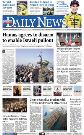 Cover of Hurriyet Daily News & Economic Review