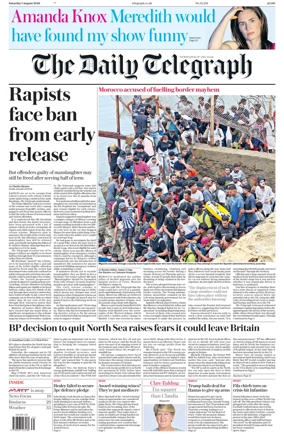 Cover of The Daily Telegraph - Saturday