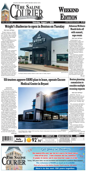 Cover of The Saline Courier Weekend