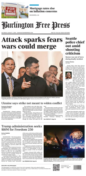Cover of Burlington Free Press