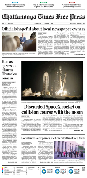 Cover of Chattanooga Times Free Press