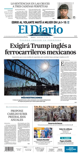 Cover of El Diario de El Paso
