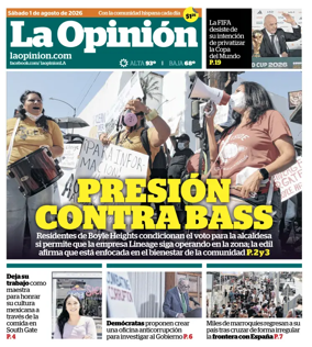 Cover of La Opinion