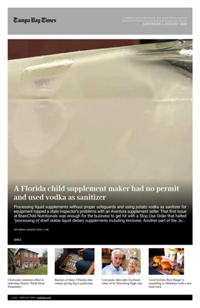 Cover of Tampa Bay Times TFP