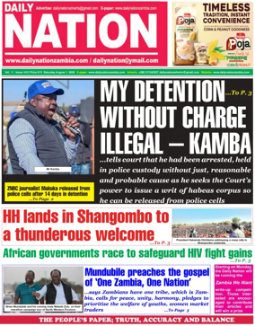 Cover of Daily Nation Newspaper