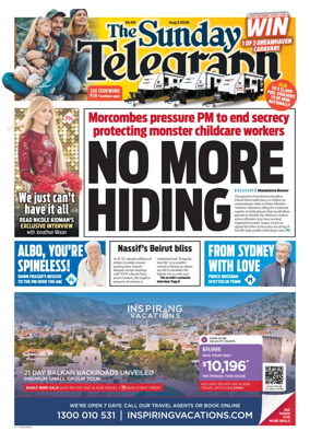 Cover of The Daily Telegraph (Sydney)
