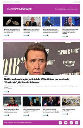 Cover of Euronews Culture and Sport (Portuguese)