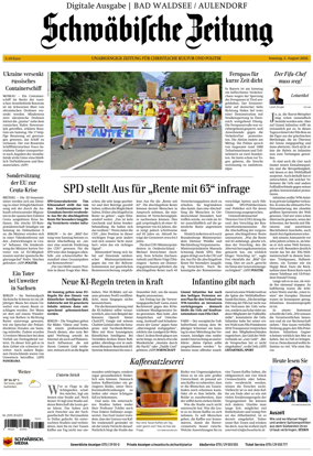 Cover of Schwabische Zeitung (Bad Waldsee / Aulendorf)