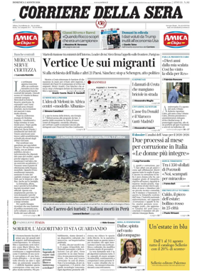 Cover of Corriere della Sera