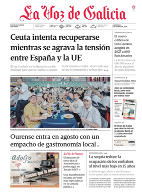 Cover of La Voz de Galicia (Ourense)