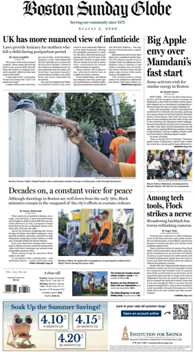 Cover of Boston Sunday Globe