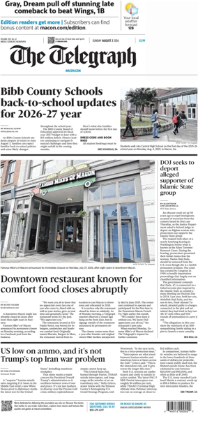 Cover of The Telegraph (Macon) (Sunday)