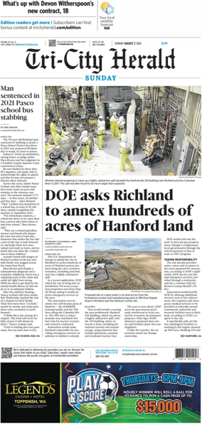 Cover of Tri-City Herald (Sunday)