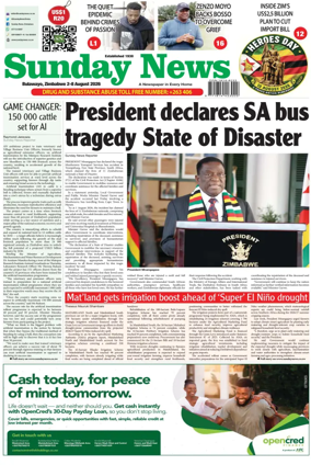 Cover of Sunday News (Zimbabwe)