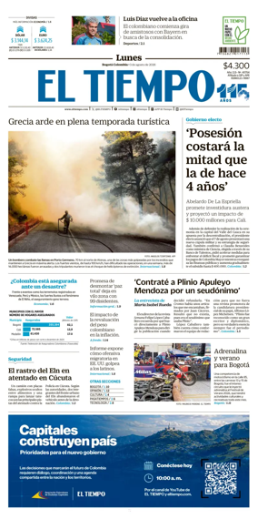 Cover of El Tiempo (Bogota)
