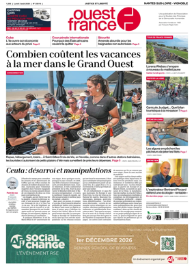 Cover of Ouest France (Nantes / Sud-Loire / Vignoble)