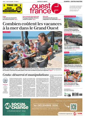Cover of Ouest-France (Quimper Centre-Finistere)