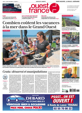 Cover of Ouest France (Saint-Nazaire La Baule Guerande)
