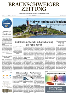 Cover of Braunschweiger Zeitung (Helmstedter Nachrichten)