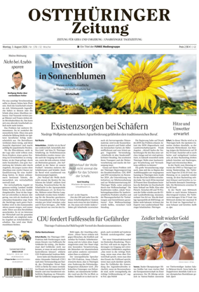 Cover of Ostthuringer Zeitung (Gera)