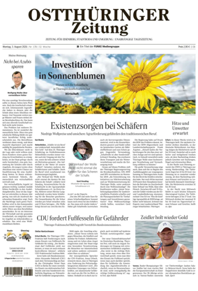 Cover of Ostthuringer Zeitung (Saale-Holzland-Kreis)