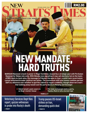 Cover of New Straits Times