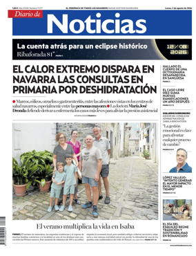 Cover of Diario de Noticias (Spain)
