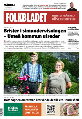 Cover of Folkbladet Vasterbotten