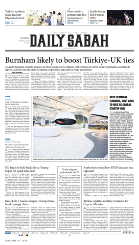 Cover of Daily Sabah (Turkey)