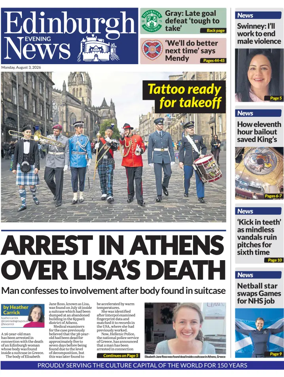 Cover of Edinburgh Evening News