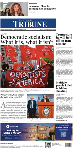 Cover of Great Falls Tribune