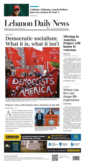 Cover of Lebanon Daily News