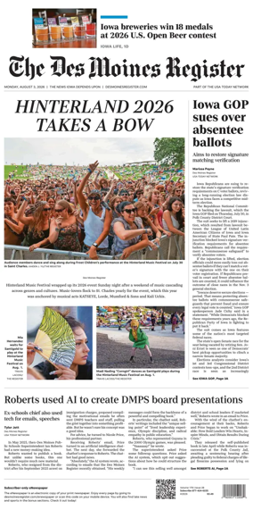 Cover of The Des Moines Register