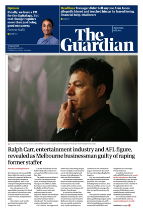 Cover of The Guardian Australia