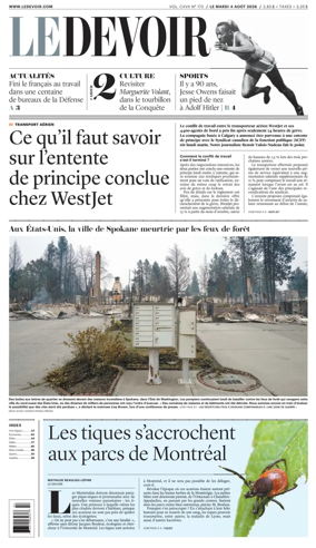 Cover of Le Devoir