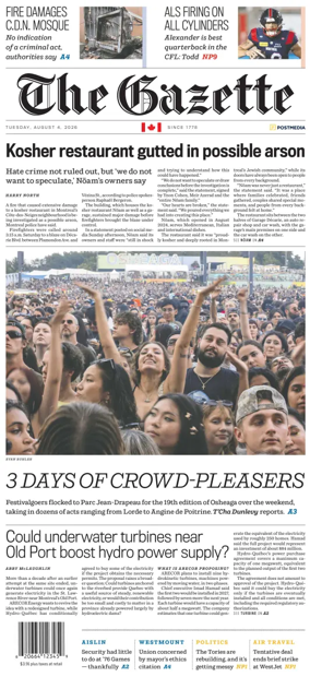 Cover of Montreal Gazette
