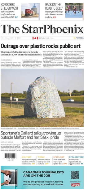 Cover of Saskatoon StarPhoenix