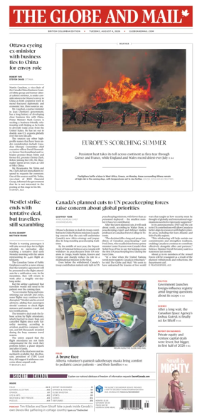 Cover of The Globe and Mail (BC Edition)
